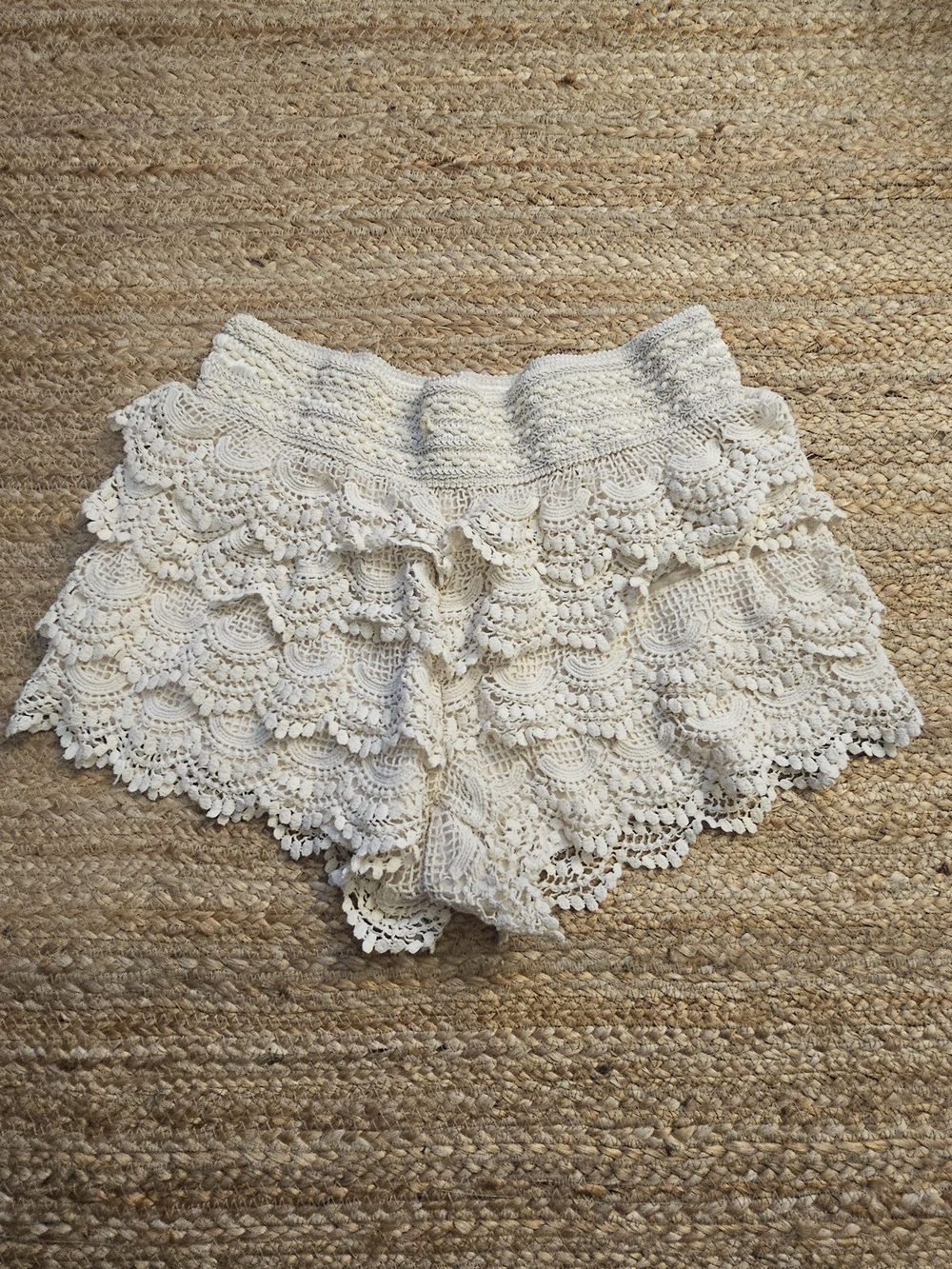 American Rag Cream Crochet Lace Skort